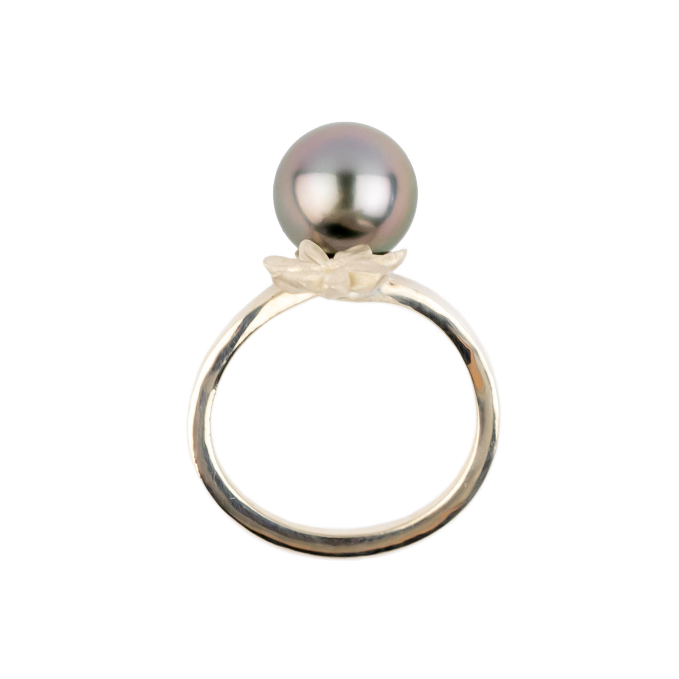 Tiaré Sterling Silver Tahitian Pearl Ring