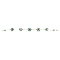 Peacock Circled Tin-Cup Tahitian Pearl Bracelet on Gold Filled