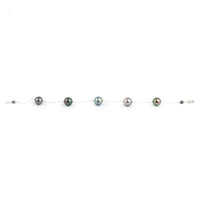 Five Flash Tahitian Pearl Tin Cup Bracelet on Sterling Silver