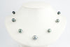 Blue Circled Tin-Cup Tahitian Pearl Necklace on Sterling Silver