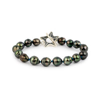 Deep Jungle Circled 8.3-10mm Tahitian Pearl Bracelet