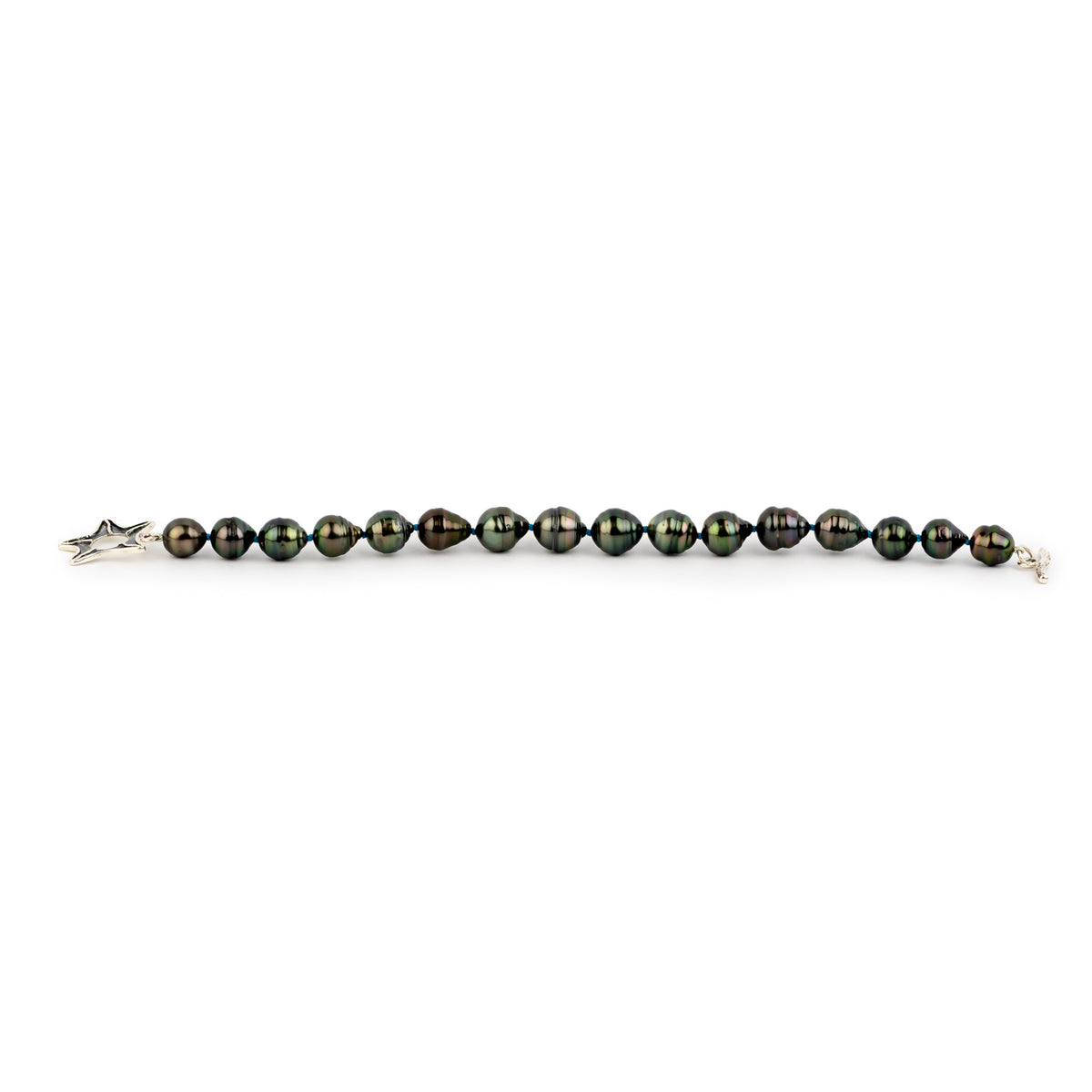 Deep Jungle Circled 8.3-10mm Tahitian Pearl Bracelet