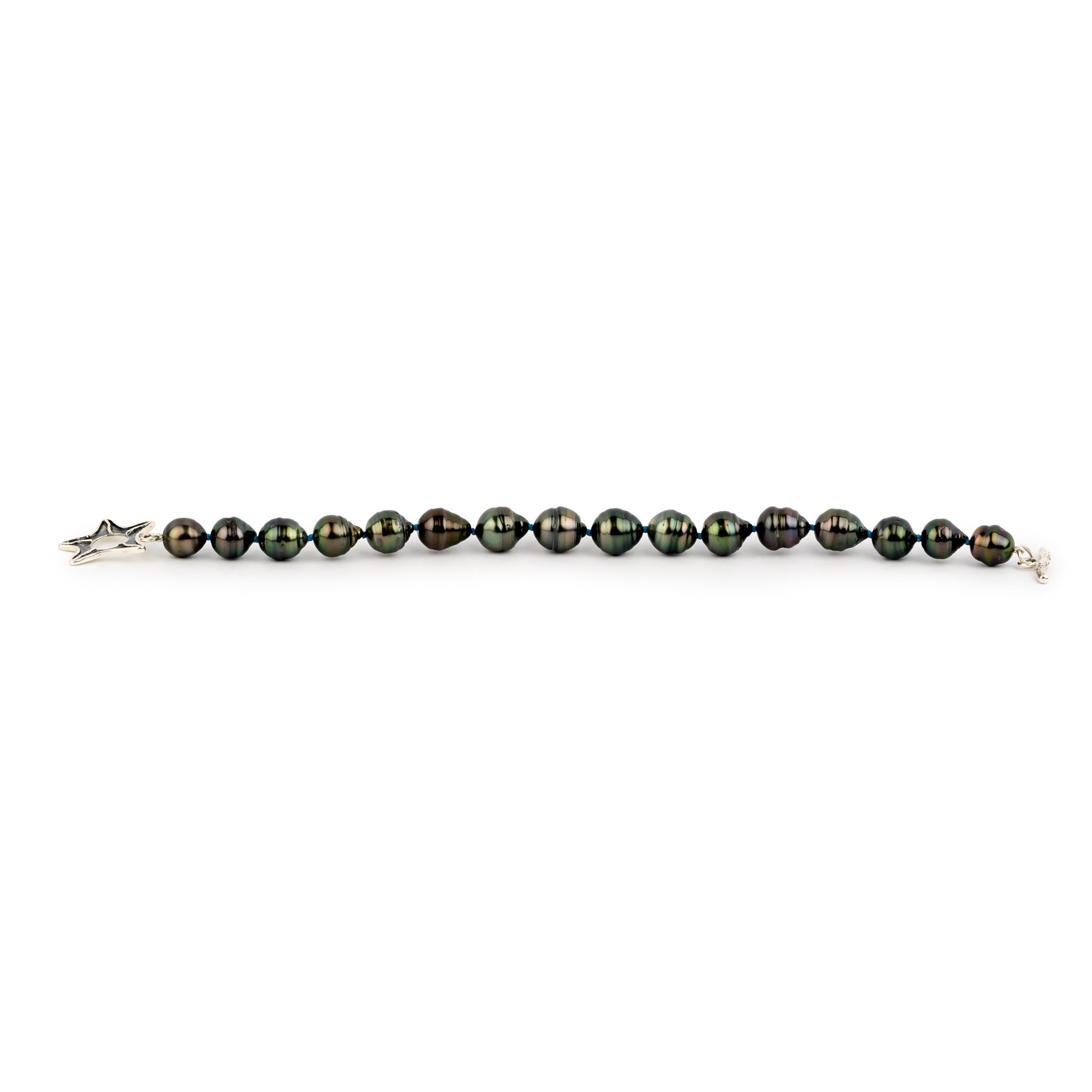 Deep Jungle Circled 8.3-10mm Tahitian Pearl Bracelet