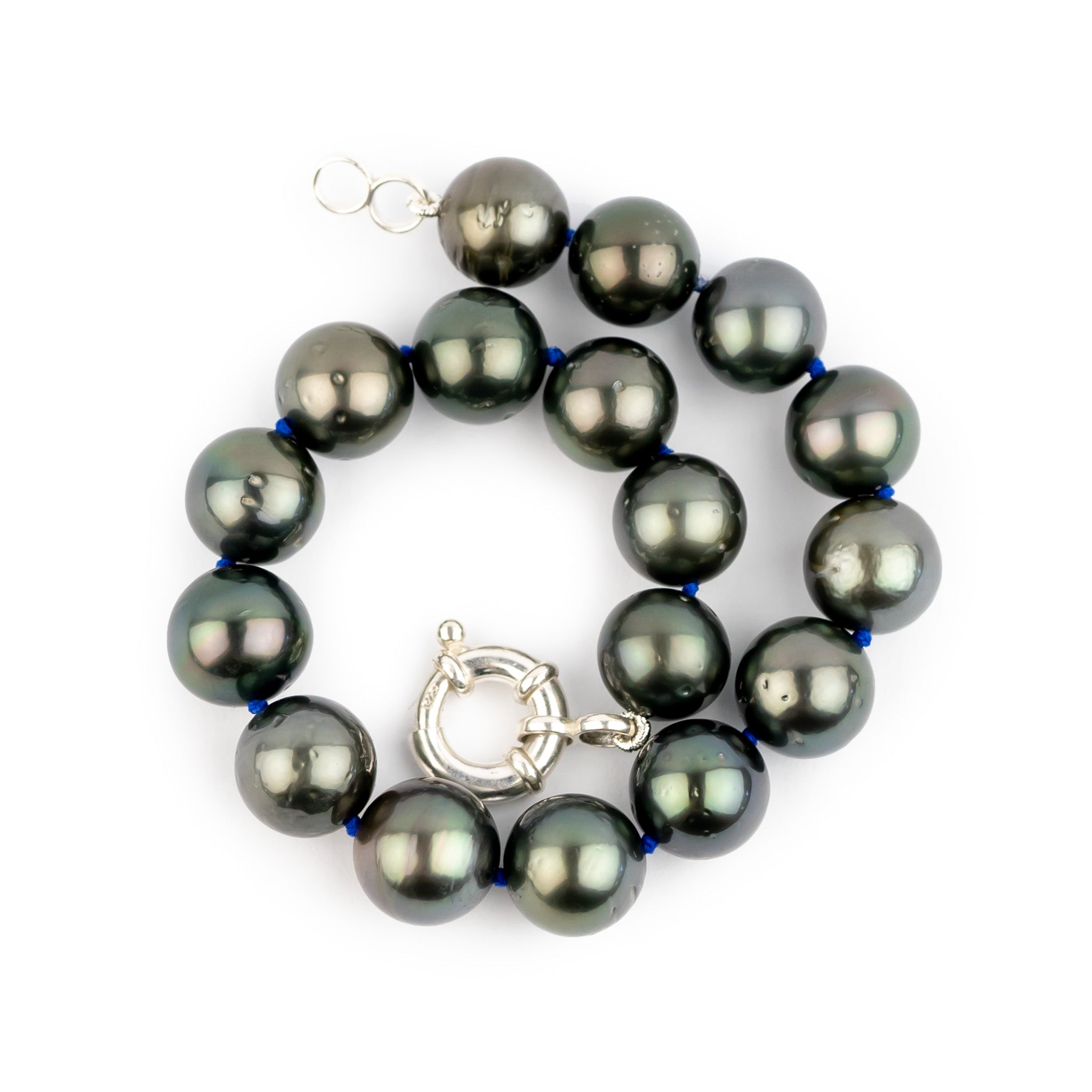 Deep Blue Green Tahitian Pearl Bracelet
