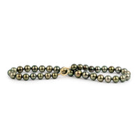 Golden Green Glow 10.1-13mm Tahitian Pearl Choker Strand