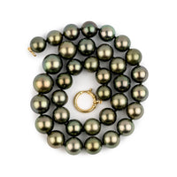 Golden Green Glow 10.1-13mm Tahitian Pearl Choker Strand