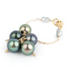 Blue Green Tin-Cup Tahitian Pearl Bracelet on Gold Filled