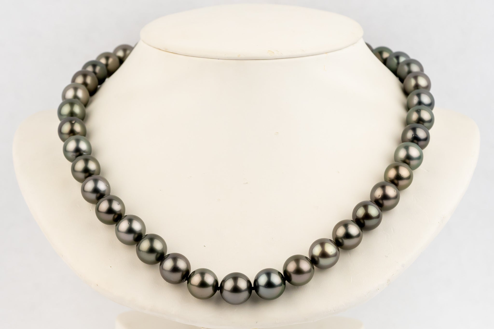 Pink Chrome 10.9-12.8mm Tahitian Pearl Strand
