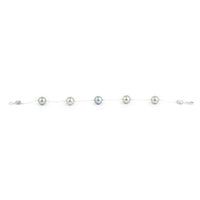 Iridescent Pastel Tahitian Pearl Tin Cup Bracelet on Sterling Silver