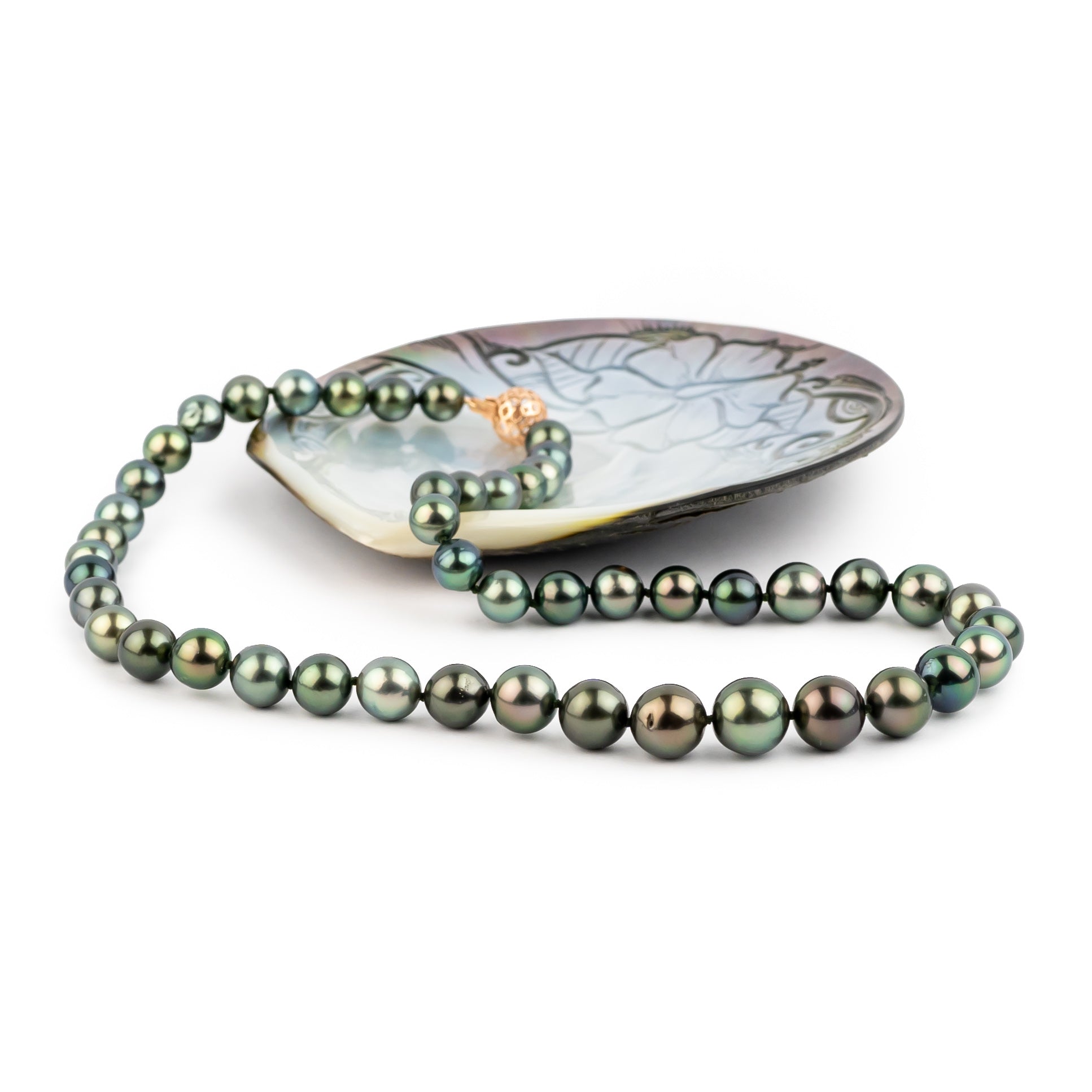 Luminous Blue-Green Baroque 8-12.5mm Tahitian Pearl Strand