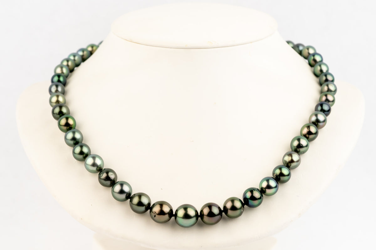Luminous Blue-Green Baroque 8-12.5mm Tahitian Pearl Strand