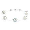 Iridescent Pastel Tahitian Pearl Tin Cup Bracelet on Sterling Silver