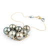 Golden Indigo Peacock Tin-Cup Tahitian Pearl Necklace on 14/20 Gold Filled