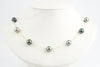 Shimmery Blue Green Tin-Cup Tahitian Pearl Necklace on 14/20 Gold Filled