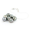 Lavender Green Tin-Cup Tahitian Pearl Necklace on Sterling Silver