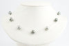 Silvery Light Green Tin-Cup Tahitian Pearl Necklace on Sterling Silver