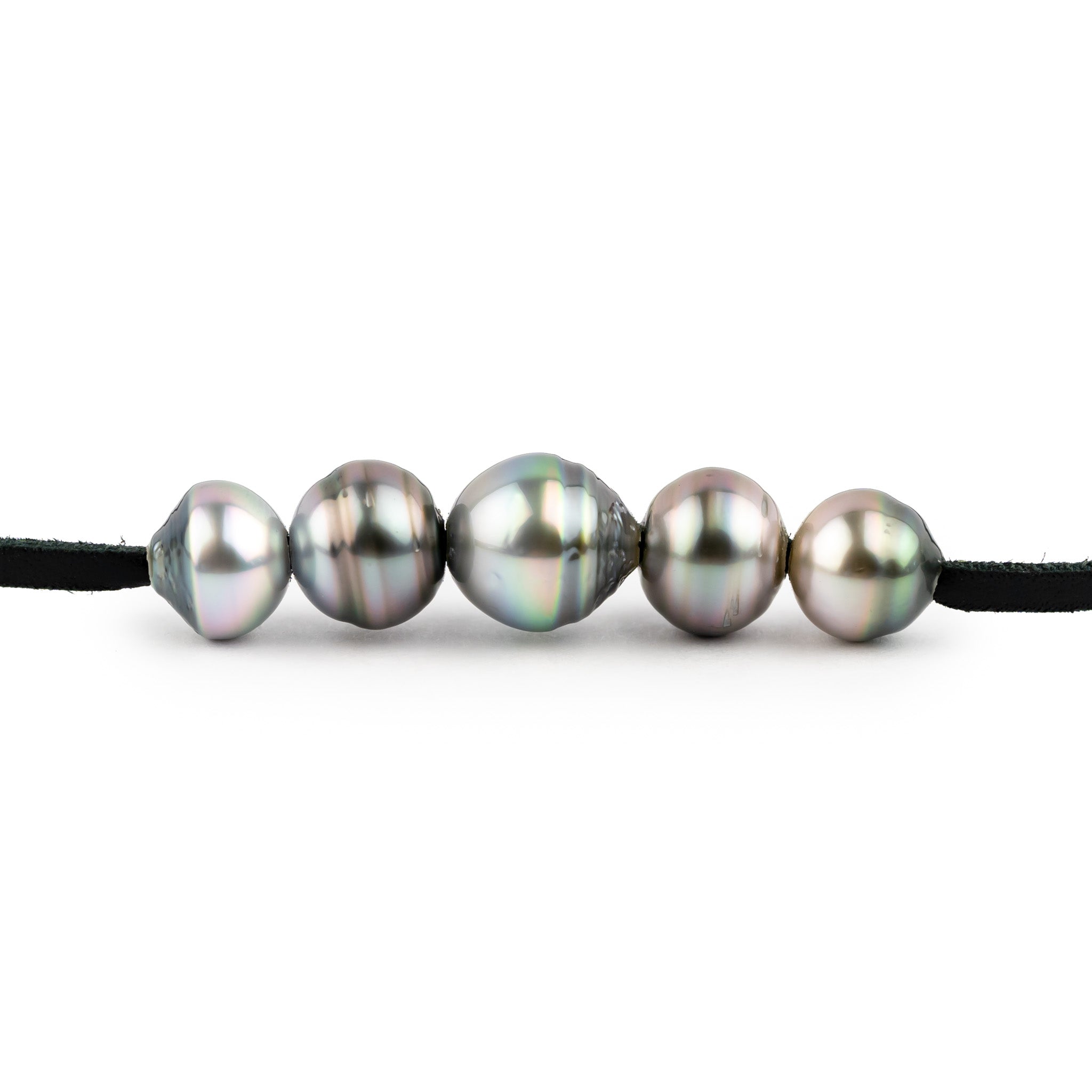 Dreamy Pastel Quintuple 9.4-11.1mm Mana Pearl Necklace