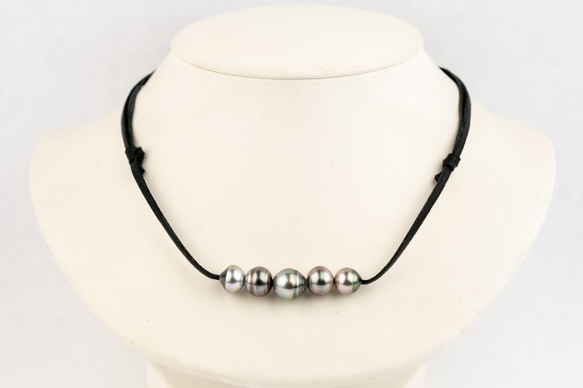 Dreamy Pastel Quintuple 9.4-11.1mm Mana Pearl Necklace