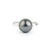 Aubergine Green 9.4mm Tahitian Pearl Ring on Sterling Silver