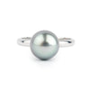 Lavender Blue 9.7mm Tahitian Pearl Ring on 14k White Gold