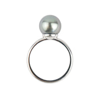 Lavender Blue 9.7mm Tahitian Pearl Ring on 14k White Gold