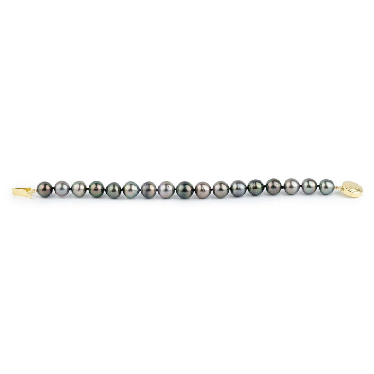Rosy Pink Green 9-9.9mm Tahitian Pearl Bracelet