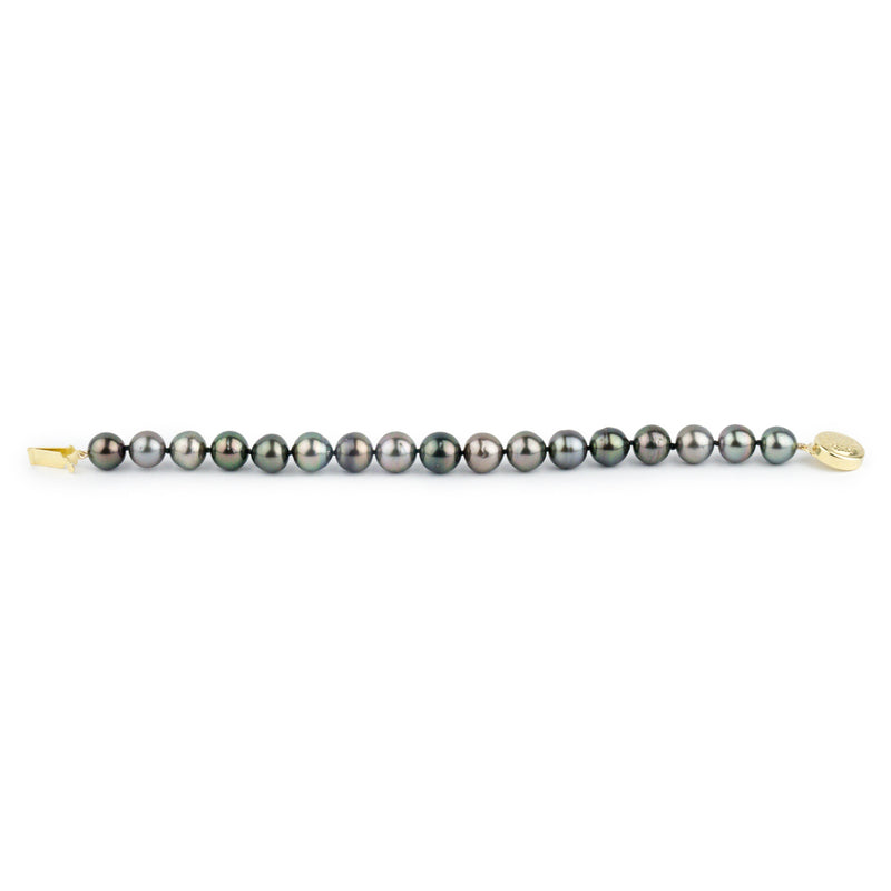 Rosy Pink Green 9-9.9mm Tahitian Pearl Bracelet
