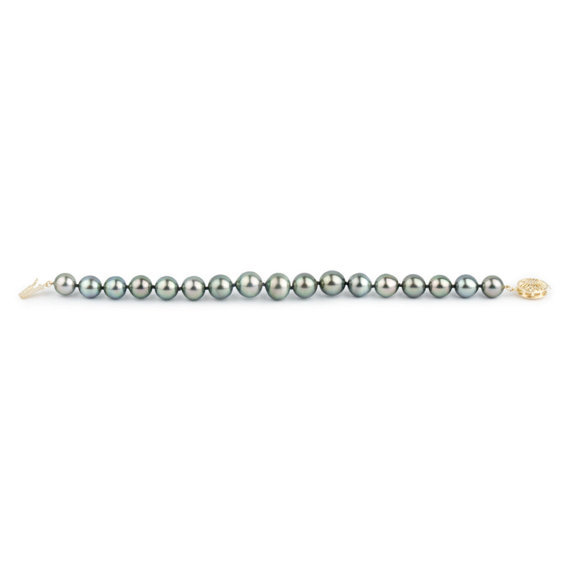 Light Golden Green 9-11mm Tahitian Pearl Bracelet