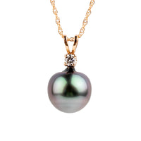 Tahitian Pearl & Diamond Purple Aura Étoile Necklace on 10K Rose Gold