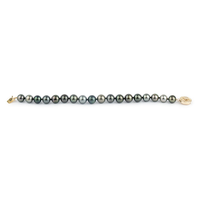 Dark Indigo Green 8-9mm Tahitian Pearl Bracelet