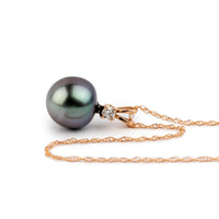 Tahitian Pearl & Diamond Purple Aura Étoile Necklace on 10K Rose Gold