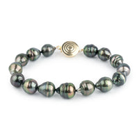 Myriad Greens Circled 8.9-10mm Tahitian Pearl Bracelet