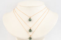 Tahitian Pearl & Diamond Deep Turquoise Étoile Necklace on 10K Rose Gold