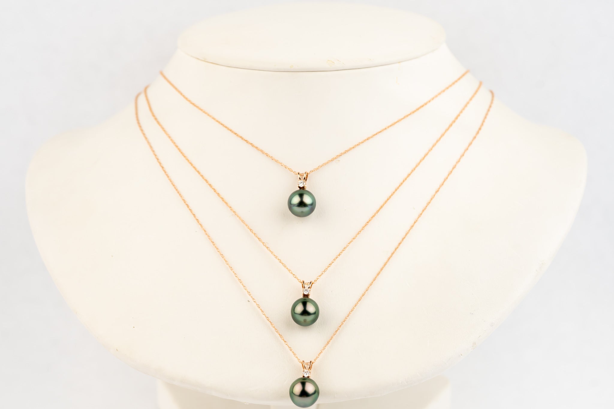 Tahitian Pearl & Diamond Deep Turquoise Étoile Necklace on 10K Rose Gold