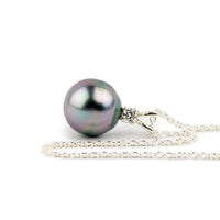 Tahitian Pearl & Diamond Cotton Candy Glow Étoile Necklace on Sterling Silver