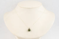 Tahitian Pearl & Diamond Vibrant Peacock Étoile Necklace on Sterling Silver