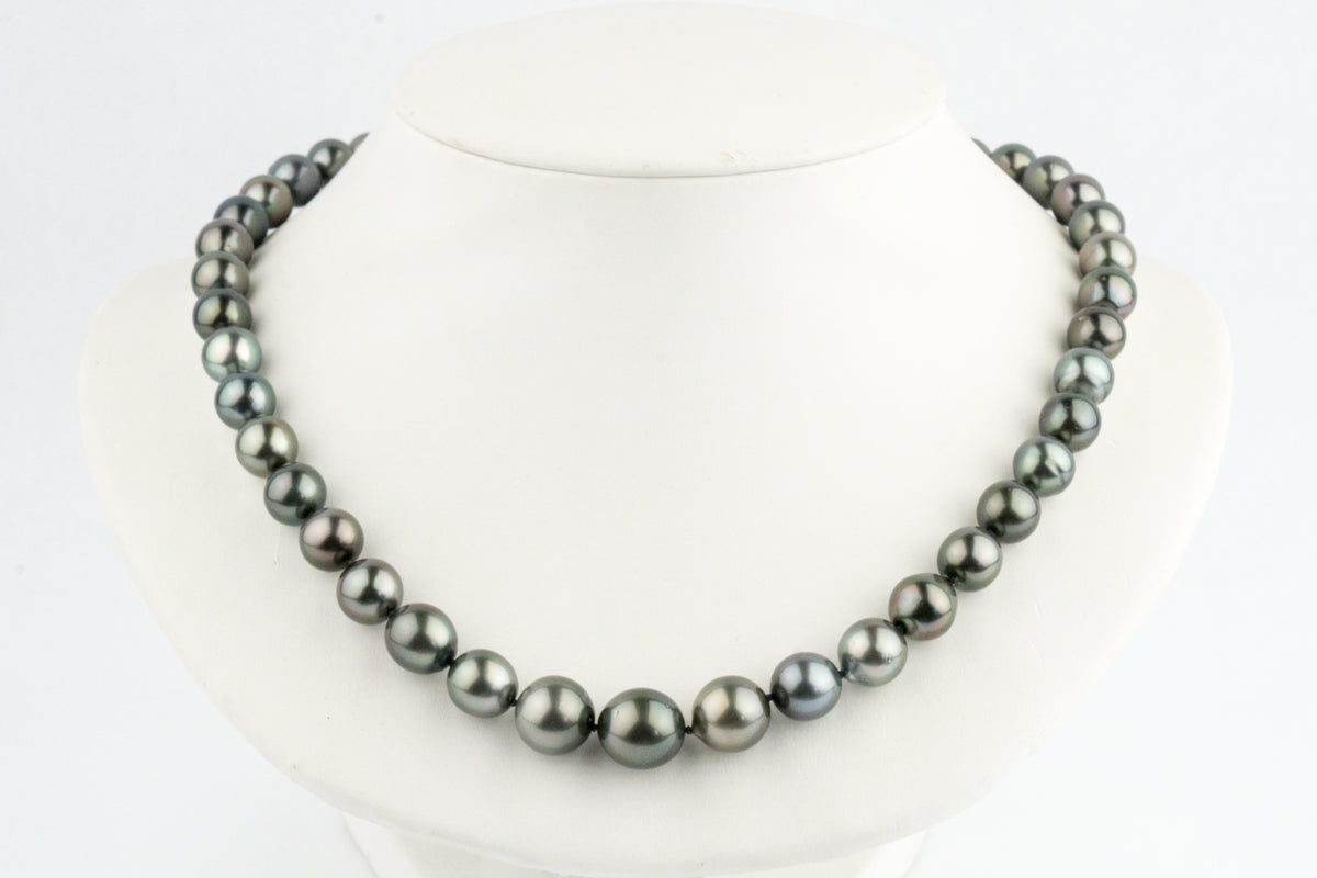 Stormy Blue-Green 9-12.7mm Tahitian Pearl Strand