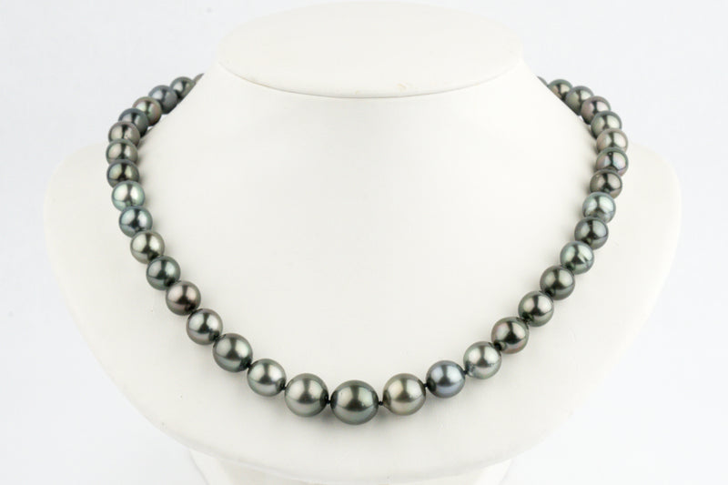 Stormy Blue-Green 9-12.7mm Tahitian Pearl Strand