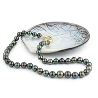 Kaleidoscopic 7.5-10.9mm Tahitian Pearl Strand