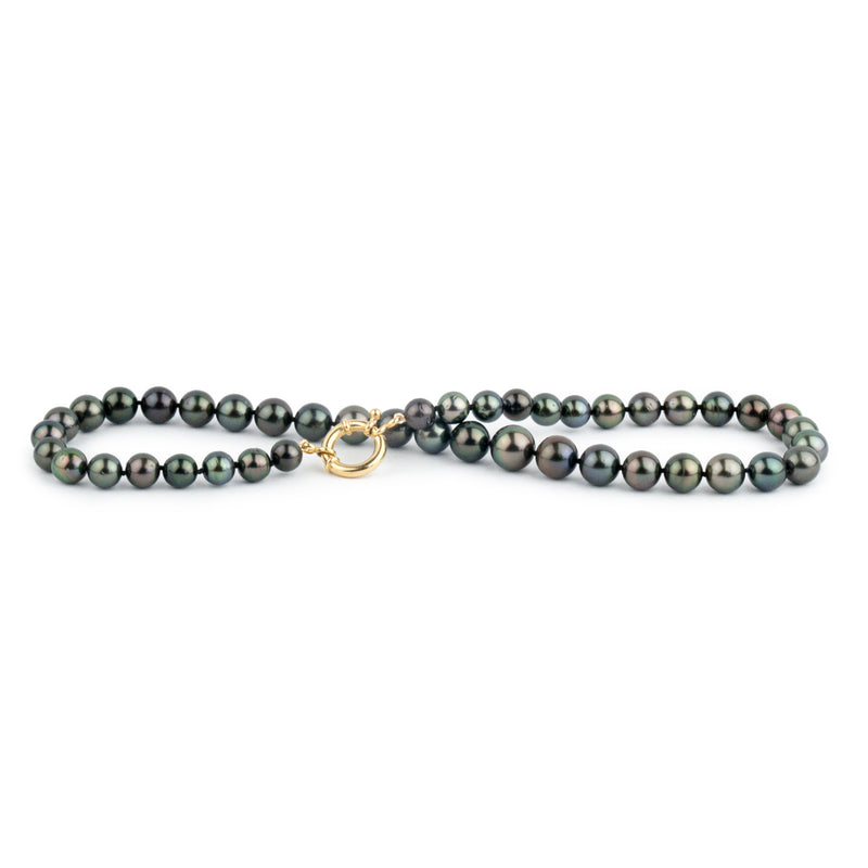 Kaleidoscopic 7.5-10.9mm Tahitian Pearl Strand