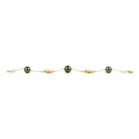 Gorgeous Greens Tiaré Tahitian Pearl Tin Cup Bracelet on 14k Yellow Gold
