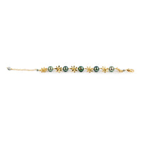 Aqua Blue Tiaré 14K Gold Tahitian Pearl Bracelet