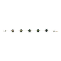 Dusky Green Flash Tahitian Pearl Tin Cup Bracelet on Sterling Silver