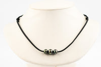Midnight Rainbow 9-10.6mm Triple Eimeo Mana Necklace