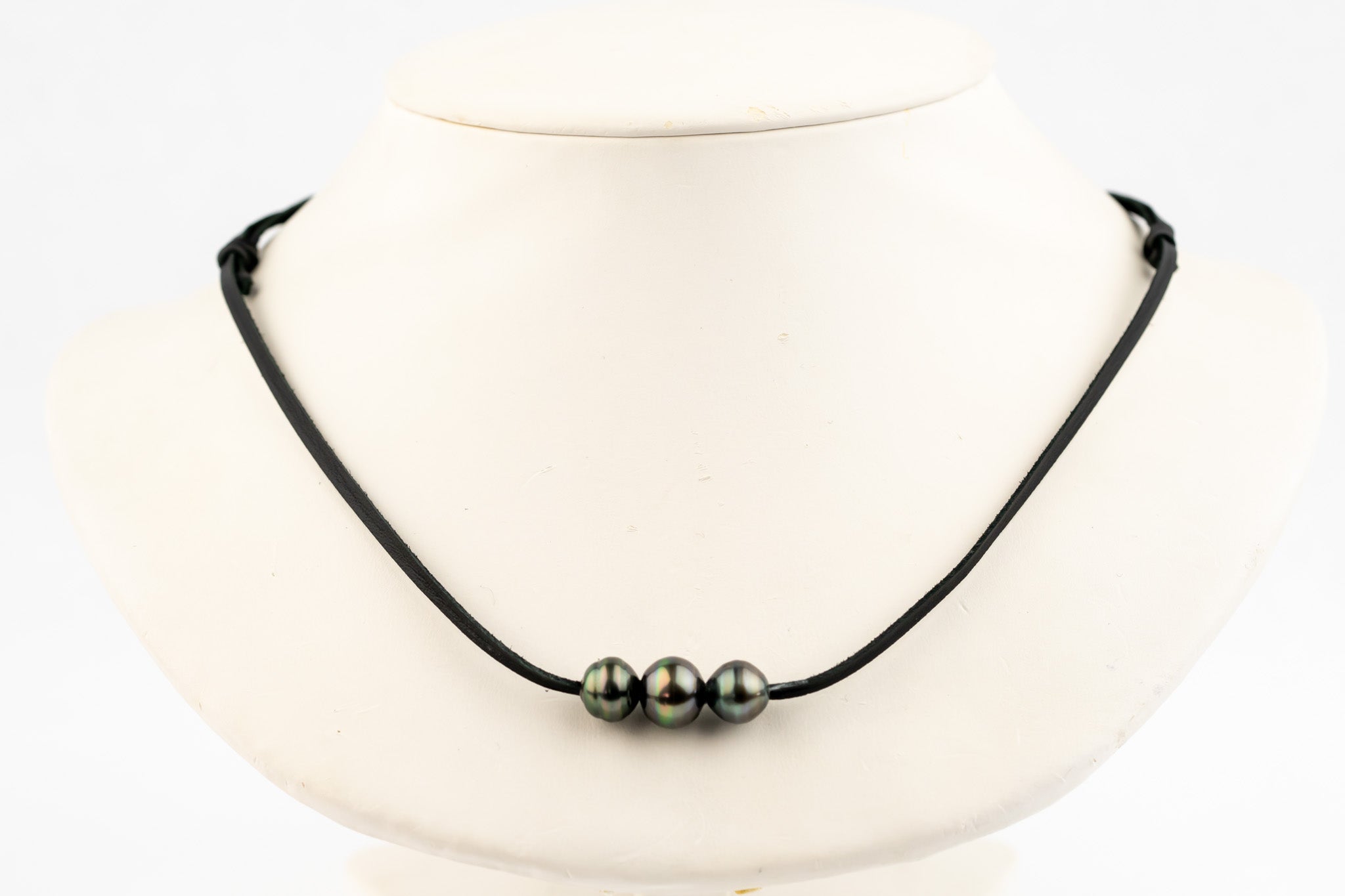 Midnight Rainbow 9-10.6mm Triple Eimeo Mana Necklace