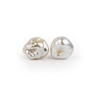 Shimmery Champagne Keshi Pearl Stud Earrings