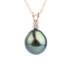 Tahitian Pearl & Diamond Indigo Peacock Étoile Necklace on 10K Rose Gold