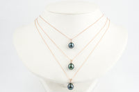 Tahitian Pearl & Diamond Indigo Peacock Étoile Necklace on 10K Rose Gold