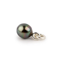 Dark Rainbow 10.2mm Tahitian Pearl Rava Pendant on Sterling Silver
