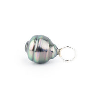 Pink Peacock Circled 9.6mm Tahitian Pearl Pendant on Sterling Silver